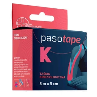 Pasotape, кинезиологическая лента, розовая, 5 см x 5 м