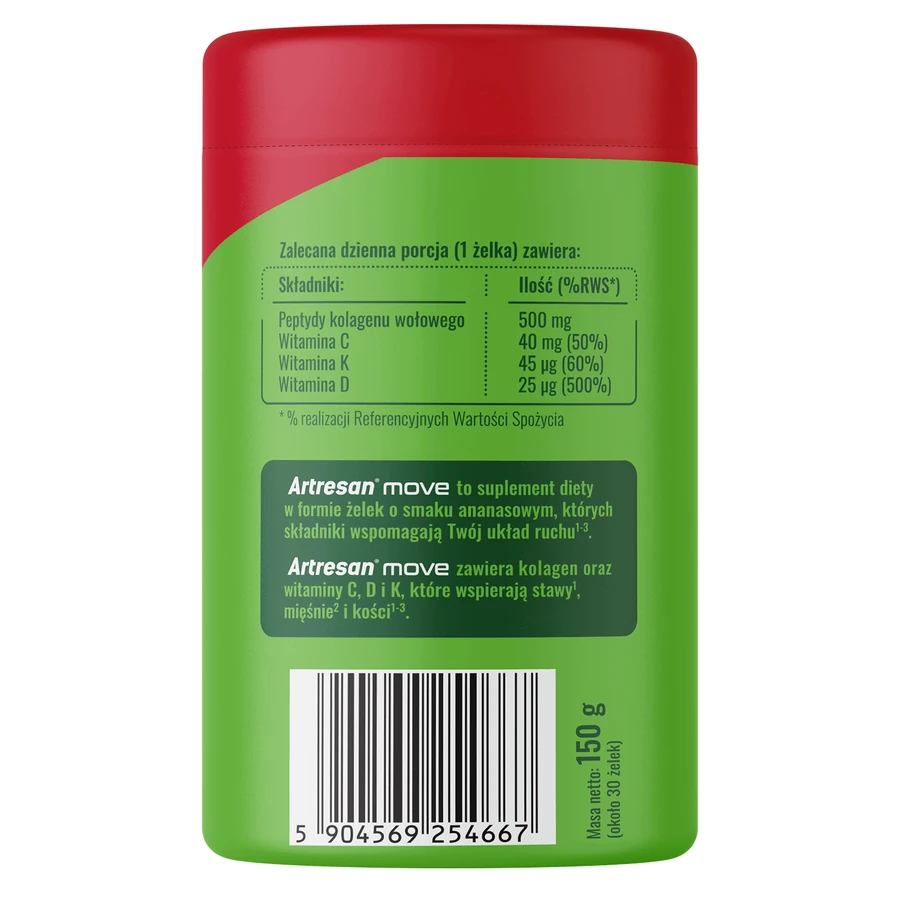 Artresan Move, желейные конфеты, со вкусом ананаса, 150 г.: цены и характеристики