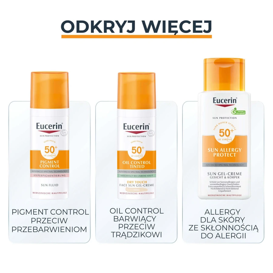 Eucerin Sun Protection Pigment Control, защитный флюид против пигментации, светлый, SPF 50+, 50 мл: цены и характеристики