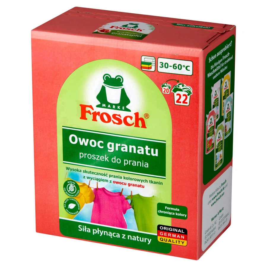 Frosch, порошок для стирки тканей, плоды граната 1,45 кг: цены и характеристики
