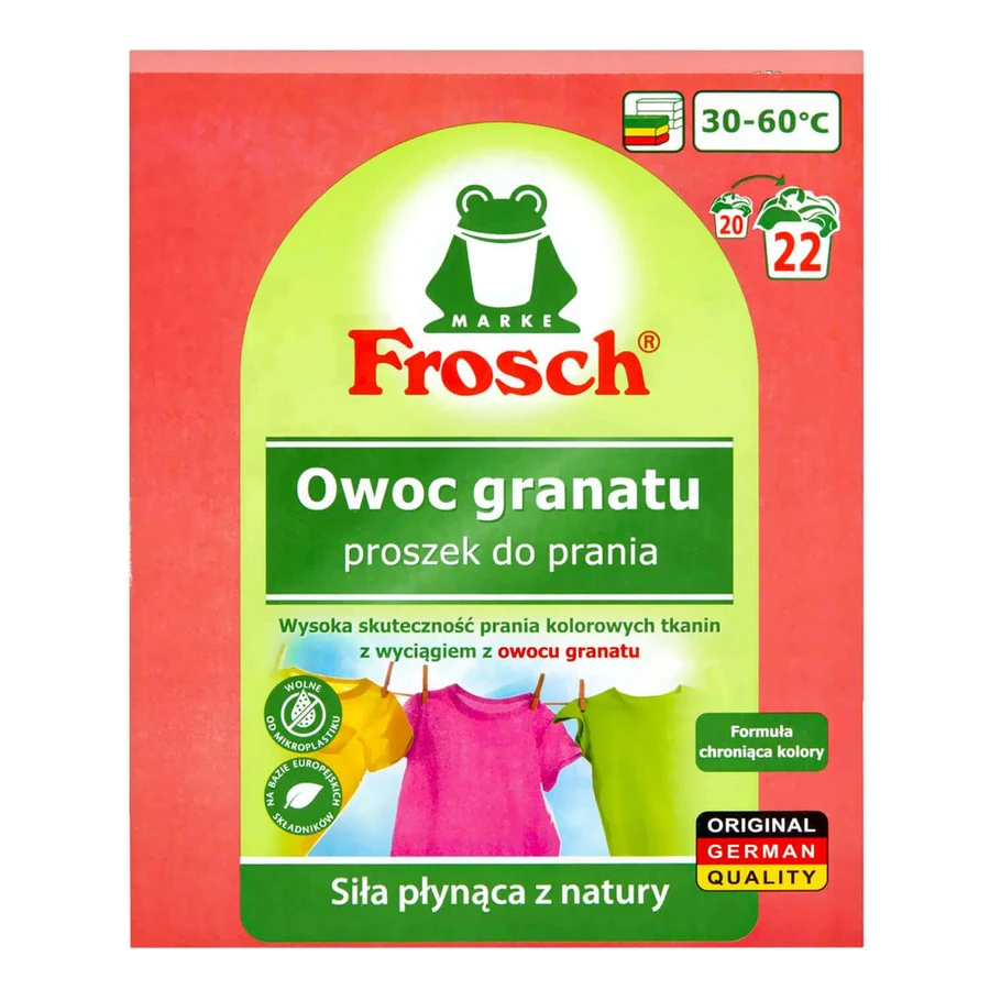 Frosch, порошок для стирки тканей, плоды граната 1,45 кг: цены и характеристики