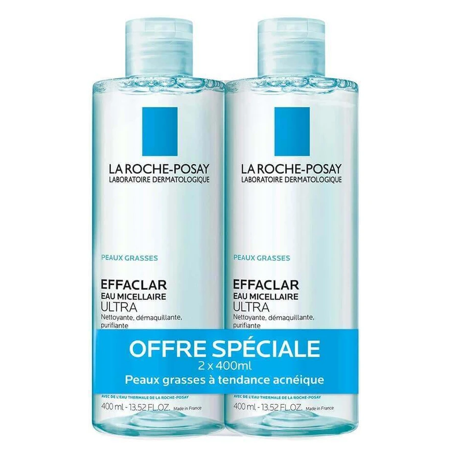 La Roche-Posay Еффаклар Міцелярна вода для очищення жирної та чутливої шкіри Жирна шкіра 2х400мл: ціни та характеристики
