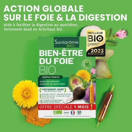 Santarome Благополучие биологической печени Aide à la digestion 30 ампул: цены и характеристики