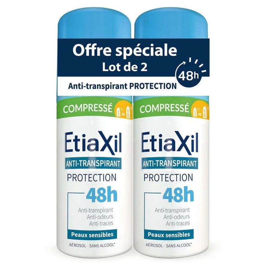 Etiaxil Дезодорант-антиперспирант компрессионный 48 ч Защита чувствительной кожи 2х100 мл: цены и характеристики