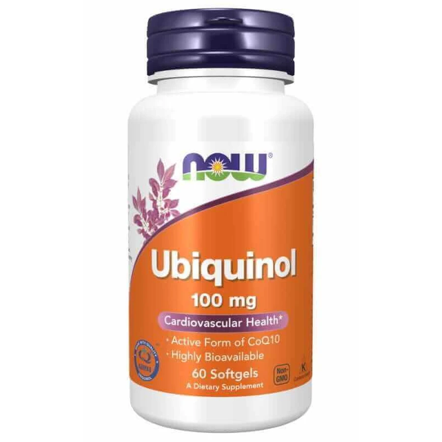 Now Foods Убихинол 100 мг, коэнзим Q10, 60 капсул: цены и характеристики