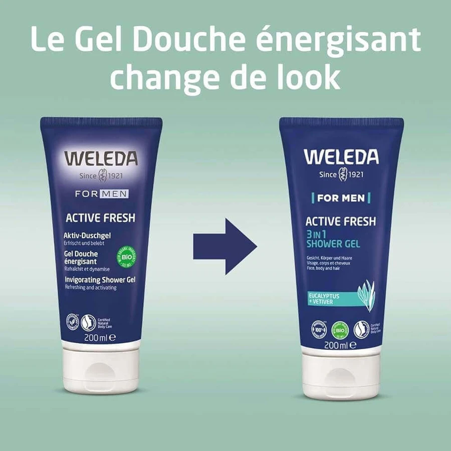 Weleda Men's Active Fresh 3 en 1 Gel Douche 2x200ml: цены и характеристики
