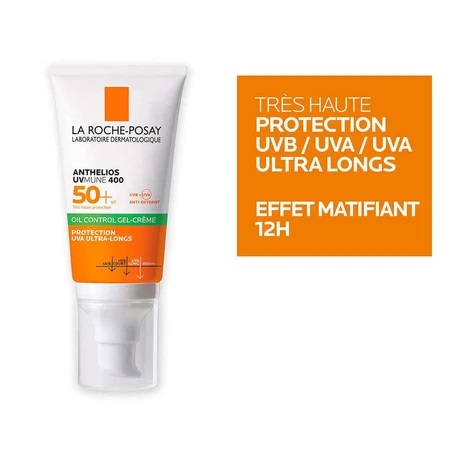 Сонцезахисний крем для обличчя La Roche-Posay Anthelios Gel-Dry Touch з парфумами Spf50+ XL Sans Parfum 50 мл: ціни та характеристики