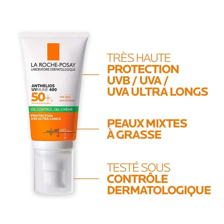 Сонцезахисний крем для обличчя La Roche-Posay Anthelios Gel-Dry Touch з парфумами Spf50+ XL Sans Parfum 50 мл: ціни та характеристики