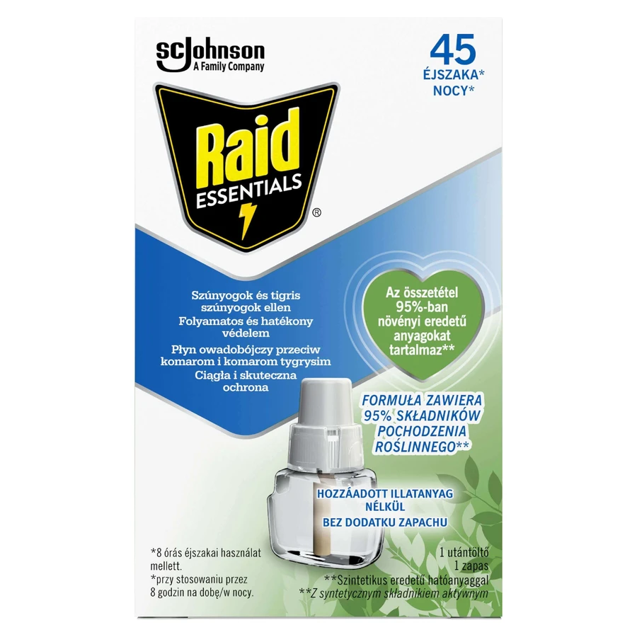 Raid Essentials, инсектицидная жидкость против комаров, запасная, 27 мл: цены и характеристики