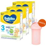 Набор Bebiko Junior 3 Nutriflor Expert, питательная молочная смесь, старше 1 года, 3 x 600 г + бидон с соломинкой Boon, Swig, 265 мл бесплатно: цены и характеристики