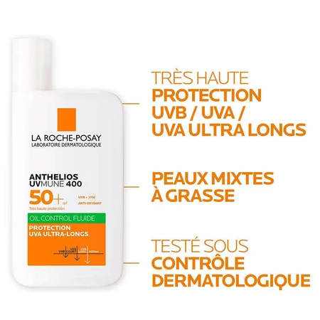 La Roche-Posay Anthelios Uvmune 400 Oil control fluid with fragrance spf50+ 50ml: цены и характеристики