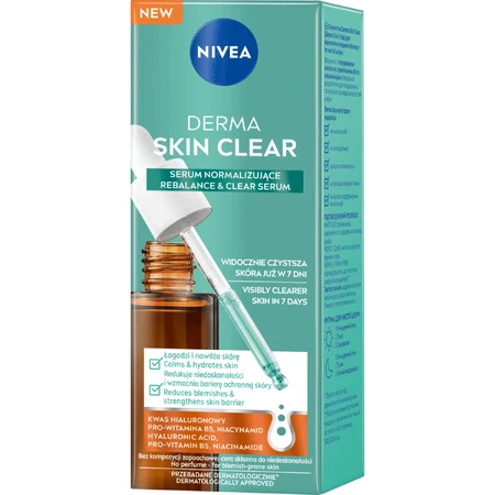 Nivea Derma Skin Clear, нормалізуюча сироватка, шкіра, схильна до недосконалостей, 30 мл: ціни та характеристики