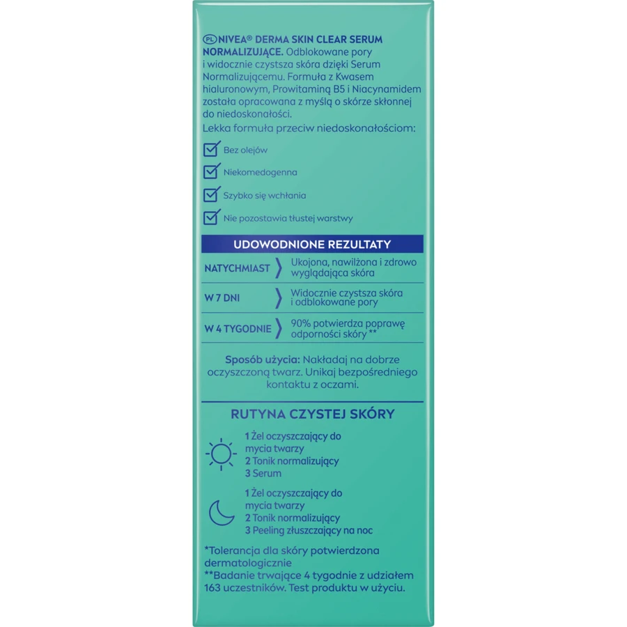 Nivea Derma Skin Clear, нормалізуюча сироватка, шкіра, схильна до недосконалостей, 30 мл: ціни та характеристики