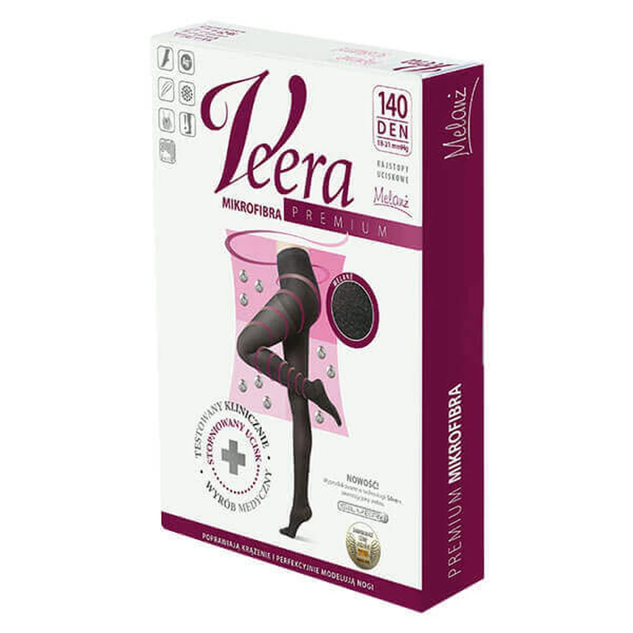 Veera Premium, Колготки компрессионные из микрофибры, 140 ден, размер 2, меланж: цены и характеристики