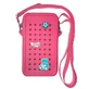 Силіконовий чохол на блискавці з брелоками для телефону Crossbody, темно-рожевий, Acvila