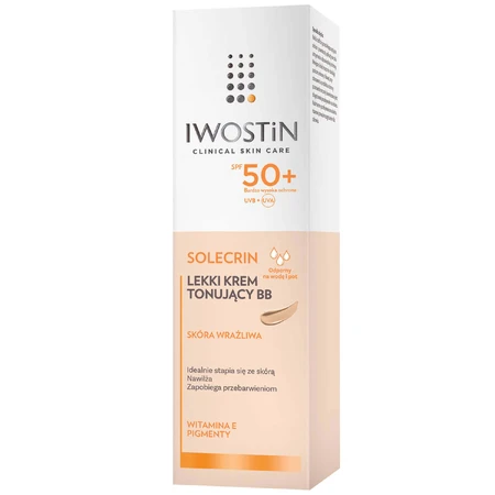 Iwostin Solecrin, BB крем, piele sensibilă, SPF 50+, 30 мл + pernă de plajă gonflabilă gratuită: ціни та характеристики