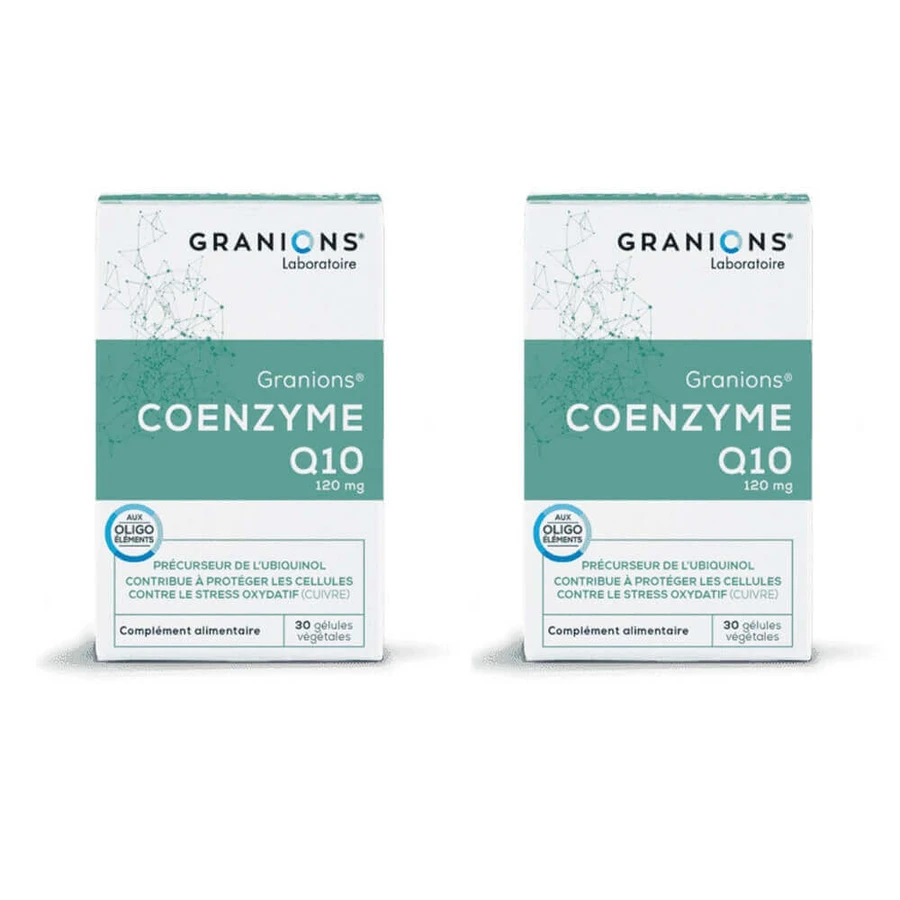 Коэнзим Q10 мг Granions Coenzime Q10, 2 упаковки по 30 капсул: цены и характеристики