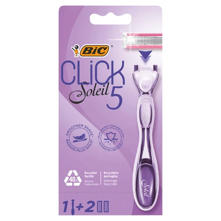 BIC Click 5 Soleil, женская бритва, 5 лезвий, рукоятка + 2 заправки: цены и характеристики