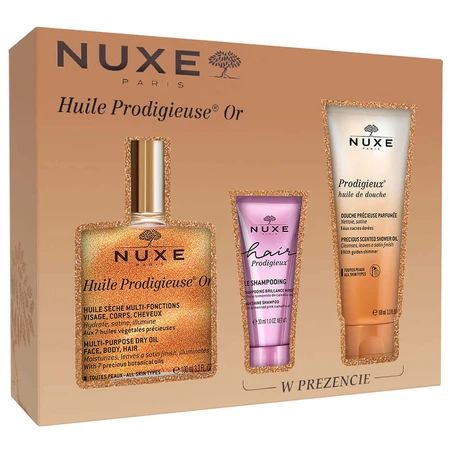 Набор Nuxe Huile Prodigieuse® Or, сухое масло с золотыми частицами 100 мл + шампунь, 30 мл + масло для душа, 100 мл: цены и характеристики