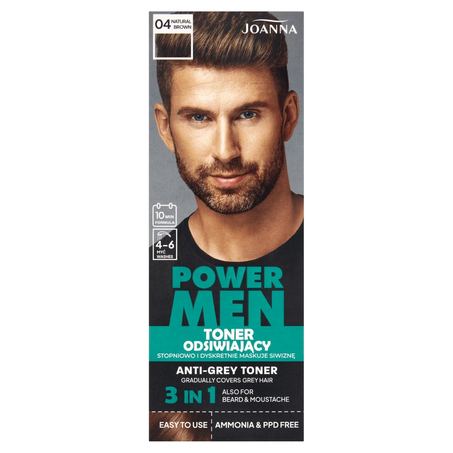 Joanna Power Men, знебарвлюючий тонік, 04 натуральний коричневий, 80 г: ціни та характеристики