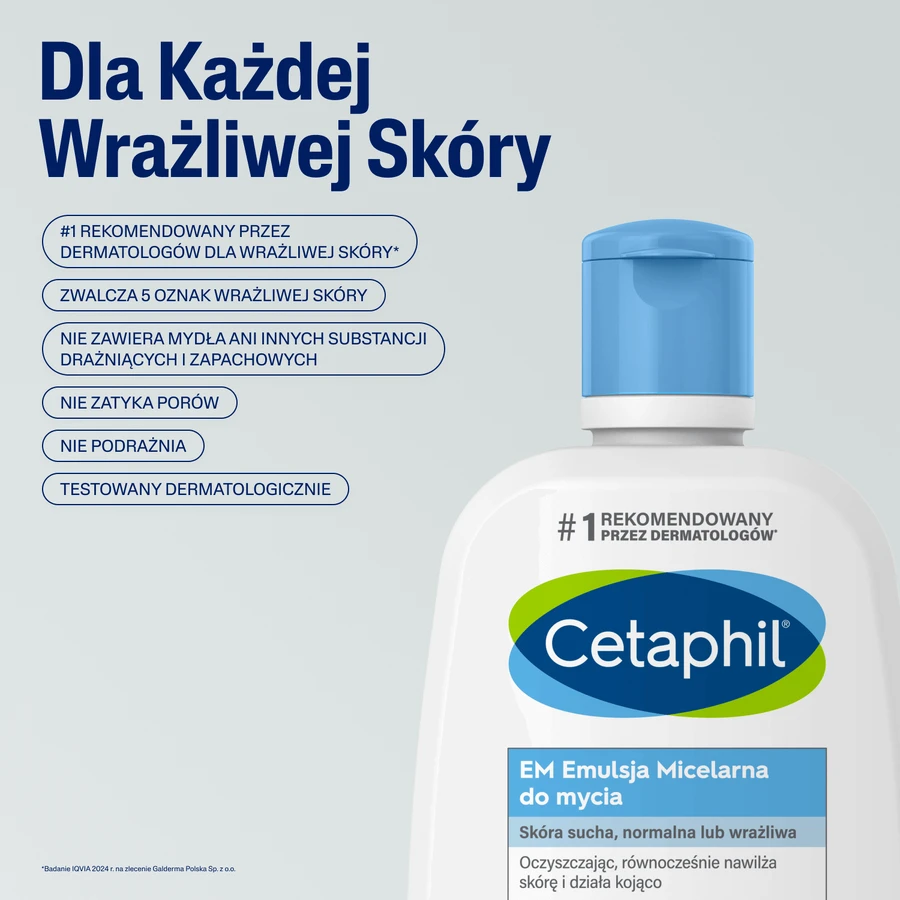 Cetaphil EM, Эмульсия мицеллярная для ухода за кожей, для чувствительной семьи, 250 мл + Крем гидратант для ухода за кожей с гиалуроновой кислотой, 48 мл бесплатно: цены и характеристики