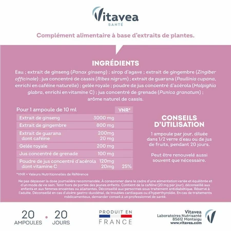 Vitavea Santé Force G Vitality Daily Energy 20 ампул: цены и характеристики