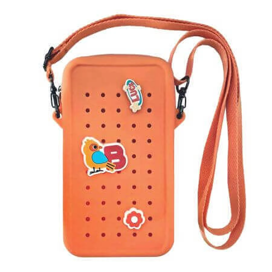 Силіконовий чохол на блискавці з брелоками для телефону Crossbody, помаранчевий, Acvila: ціни та характеристики