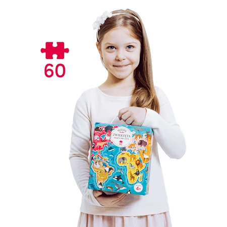 CzuCzu Puzzlove Животные Карта мира, пазл для детей, от 4 лет, 60 элементов: цены и характеристики
