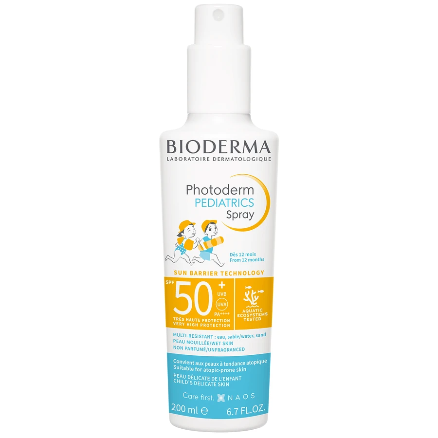 Bioderma Набір щоденного захисту для вашої дитини, спрей, від 12 місяців, SPF 50+, 200 мл + олійка для ванни, 200 мл: ціни та характеристики