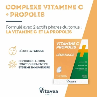 Vitavea Santé Вітамін С + прополіс Резистентність 24 жувальні таблетки