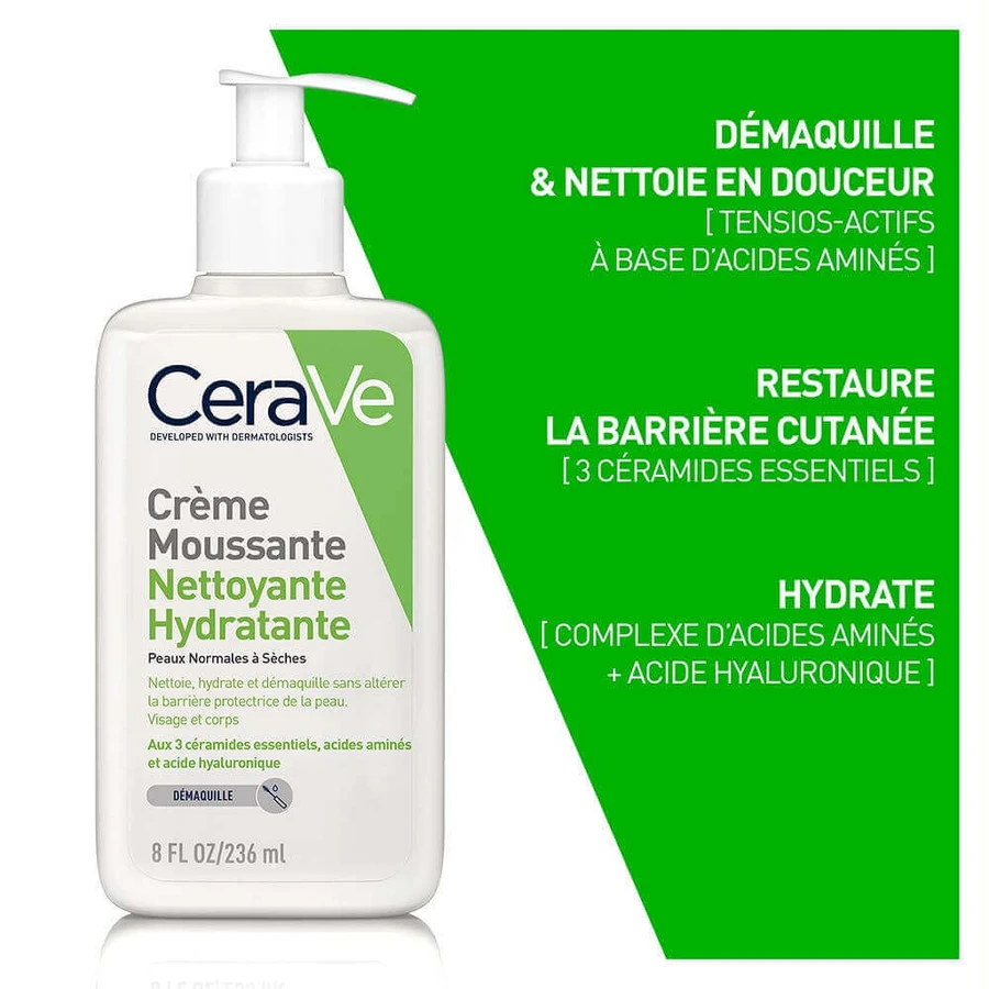 Cerave Face Cleanser Зволожуючий пінний крем для нормальної та дуже сухої шкіри 236 мл: ціни та характеристики
