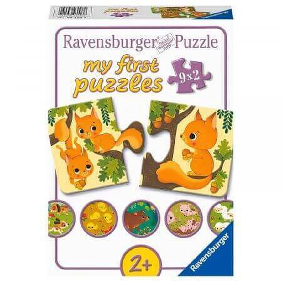 Пазл Животные и их потомство, 9 х 2 детали, Ravensburger: цены и характеристики