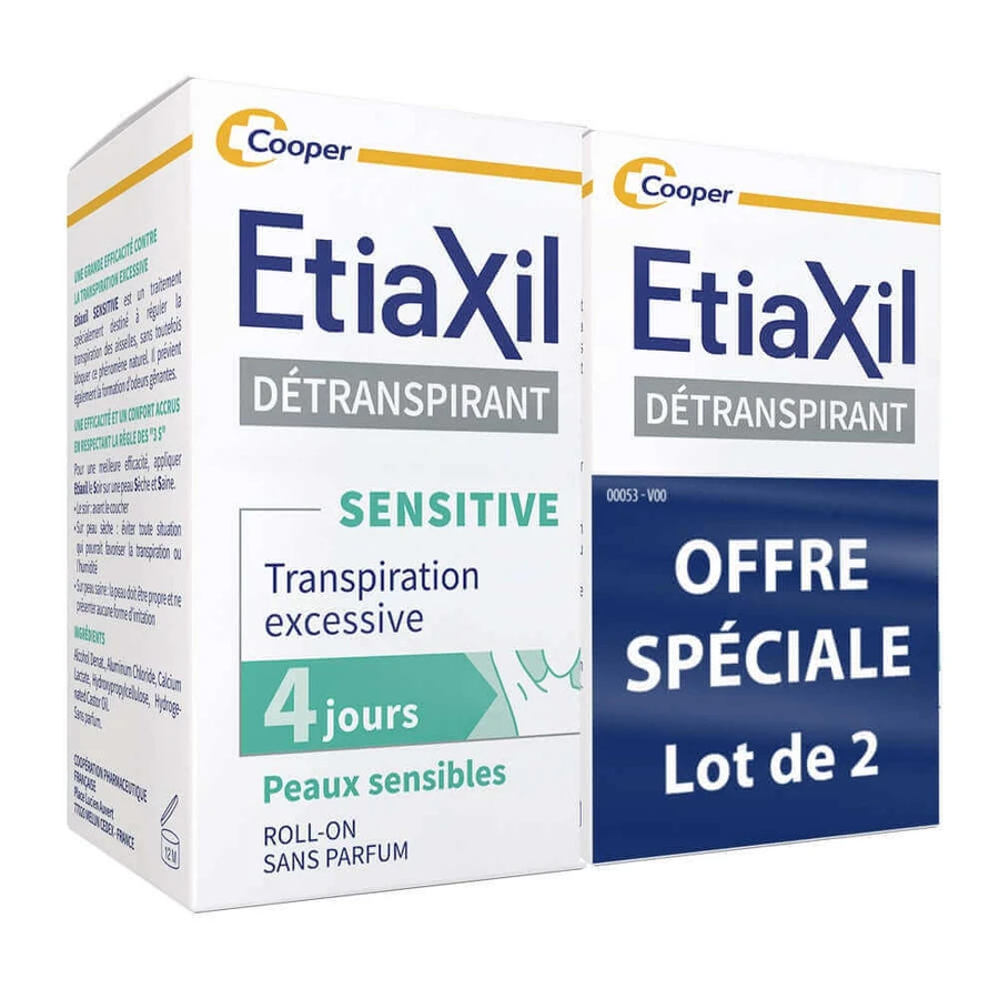 Etiaxil Detraspirant засіб від надмірного потовиділення під пахвами з роликом для чутливої шкіри 2х15мл: ціни та характеристики