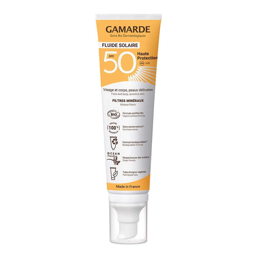 Gamarde Органічний сонцезахисний флюїд SPF 50 Високий захист 100 мл: ціни та характеристики