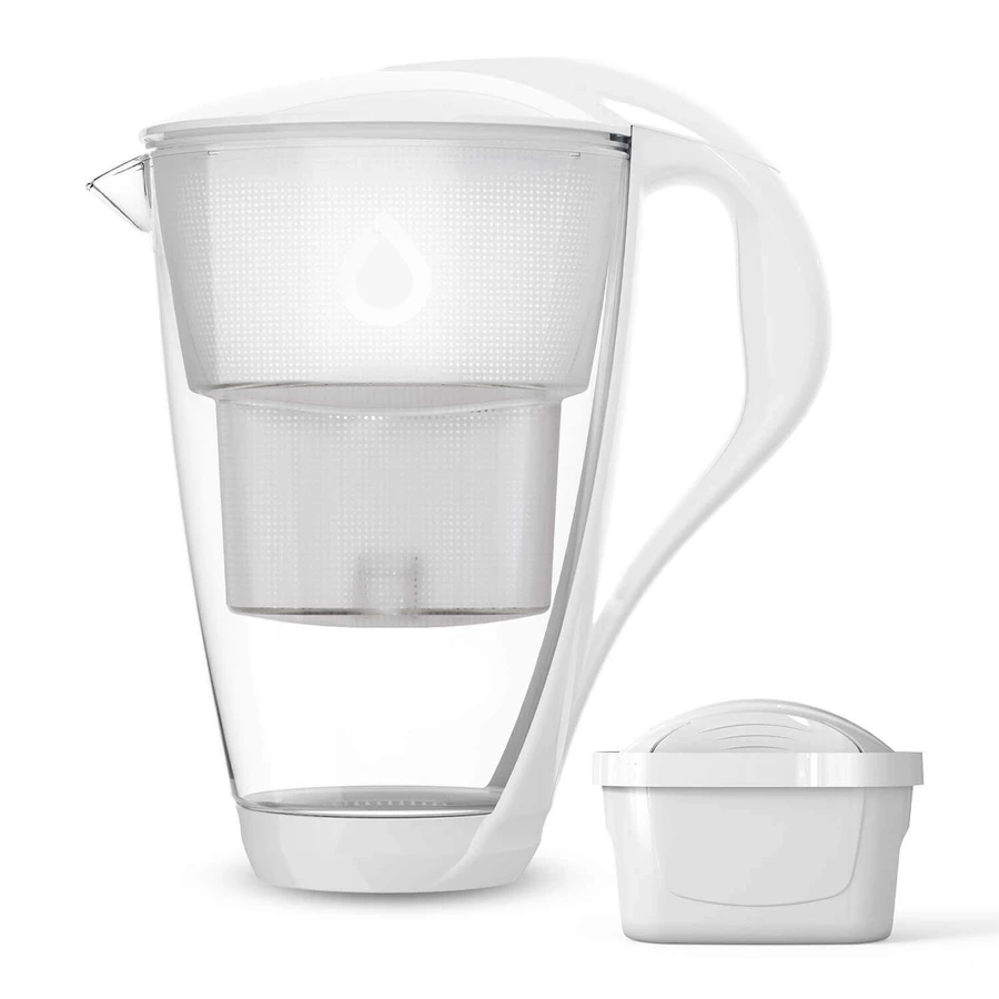 Глечик для скляного фільтра Dafi Crystal Led, білий, 2 л + фільтр Unimax, 1 шт.: ціни та характеристики