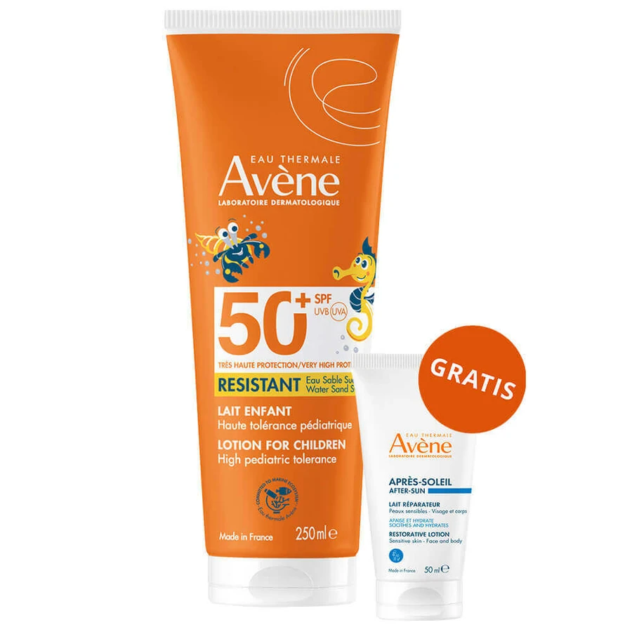 Avene Sun, очень высокая защита от солнца, детское молочко, SPF 50+, 250 мл + лосьон после загара, для взрослых и детей от 2 лет, 50 мл бесплатно: цены и характеристики