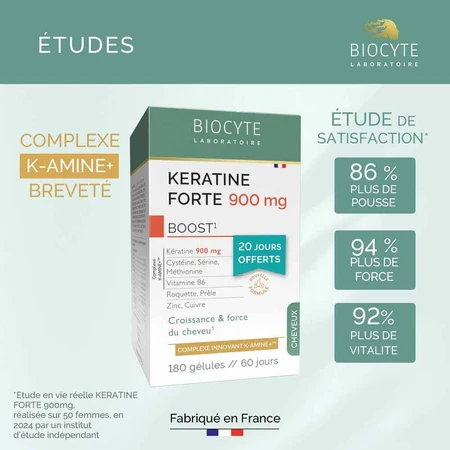 Кератин для волосся Biocyte Hair Keratine Forte 900 мг Boost 3x40 капсул: ціни та характеристики