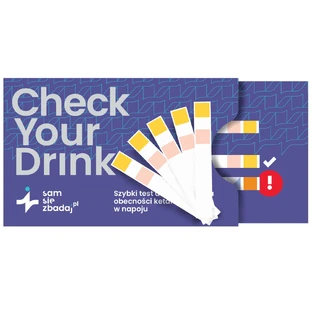 Перевір себе Check Your Drink, швидкий тест на вміст кетаміну та ГОМК у напоях, 5 штук