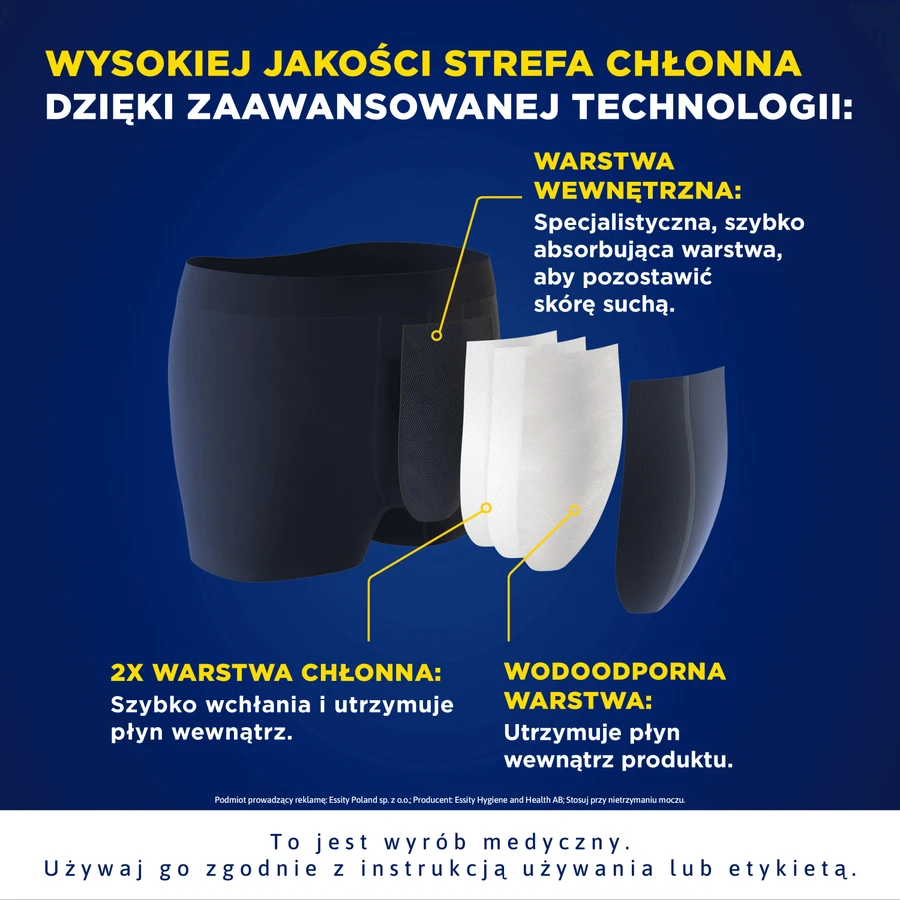 Tena Men Protective Boxer, багаторазові боксери для легкого нетримання, чорні, розмір XL, 1 шт.: ціни та характеристики