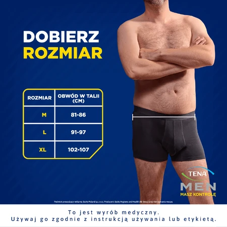 Tena Men Protective Boxer, багаторазові боксери для легкого нетримання, чорні, розмір XL, 1 шт.: ціни та характеристики