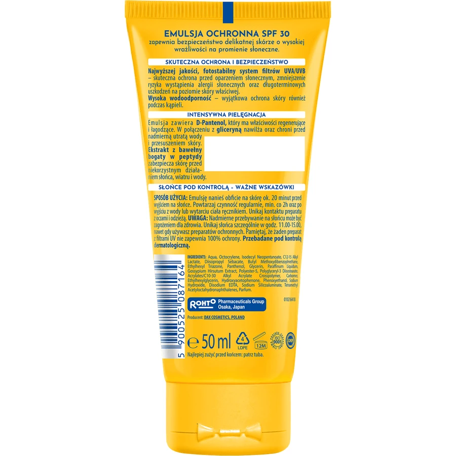 DAX Сонце, захисна емульсія для обличчя та тіла, SPF 30, 50 мл: ціни та характеристики