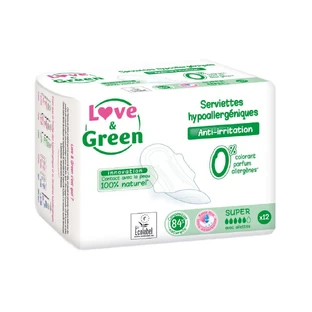 Супергипоаллергенные прокладки Love&Green против раздражения x12