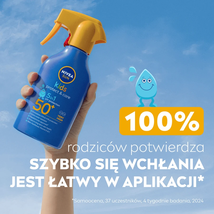 Nivea Sun Kids Protect & Care 5в1, сонцезахисний спрей для дітей, SPF 50+, 270 мл: ціни та характеристики