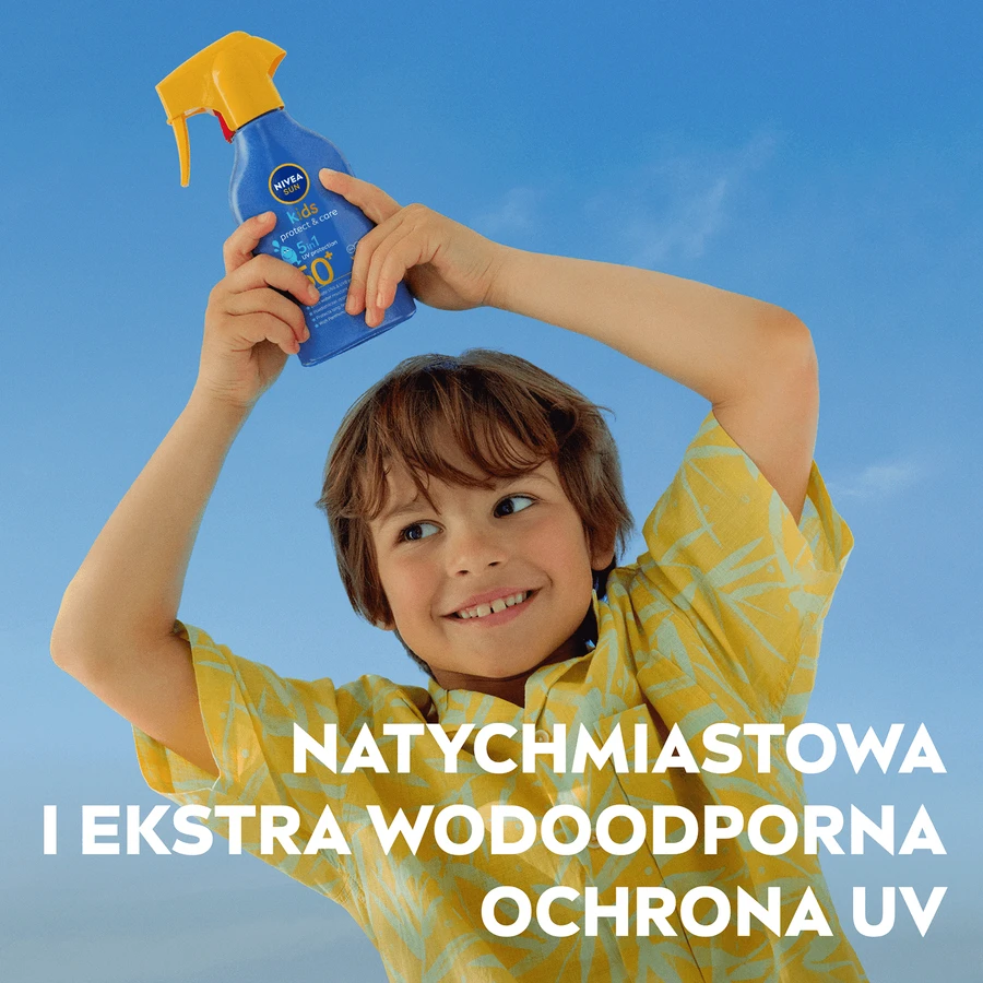 Nivea Sun Kids Protect & Care 5в1, сонцезахисний спрей для дітей, SPF 50+, 270 мл: ціни та характеристики
