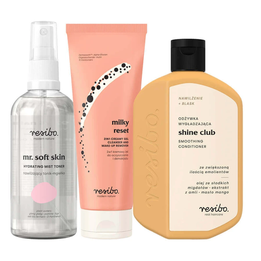 Набір Resibo Mr Soft Skin, тонік-туман-гідратант, 100 мл + гель-крем для догляду за шкірою та волоссям, 100 мл + бальзам для догляду за шкірою, 100 мл безкоштовно: ціни та характеристики