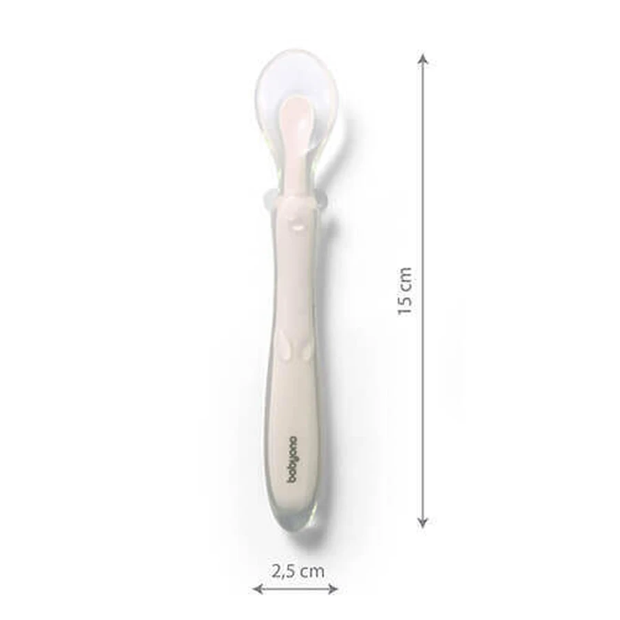 BabyOno, гибкая силиконовая ложка, бежевая, от 6 месяцев, 1 шт.: цены и характеристики
