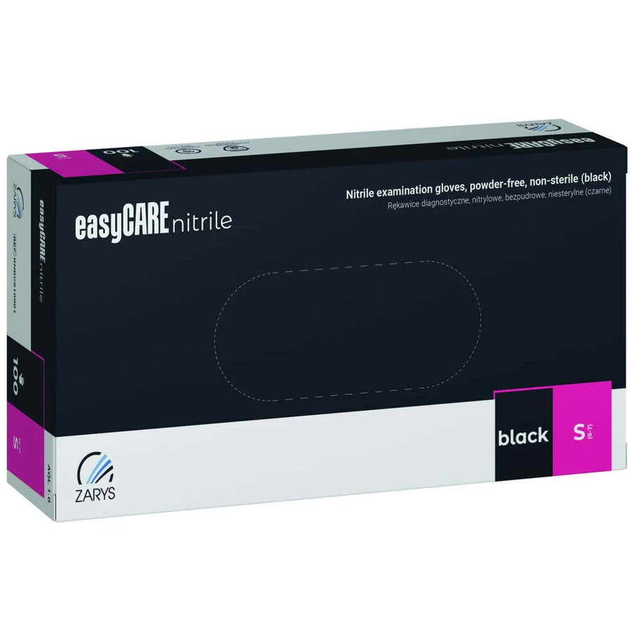 EasyCare Nitrile, нитриловые перчатки, нестерильные, неопудренные, черные, размер S, 100 штук: цены и характеристики