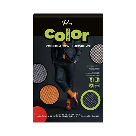 Veera Color, чоловічі компресійні гольфи, 18-21 мм рт. ст., темно-сині, розмір M: ціни та характеристики