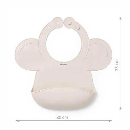 BabyOno, силіконовий нагрудник з регульованою застібкою, бежевий, від 6 місяців, 1 шт.: ціни та характеристики