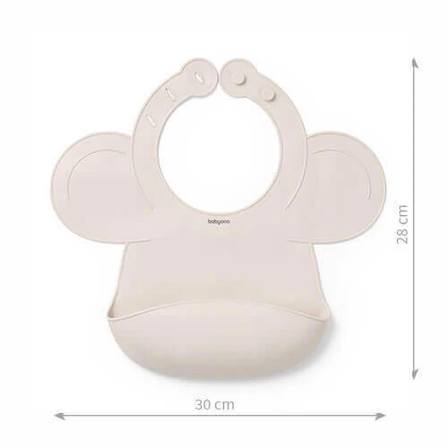 BabyOno, силіконовий нагрудник з регульованою застібкою, бежевий, від 6 місяців, 1 шт.: ціни та характеристики